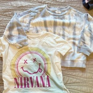 4T Gap Nirvana T-shirt and tie dye sweatshirt bundle